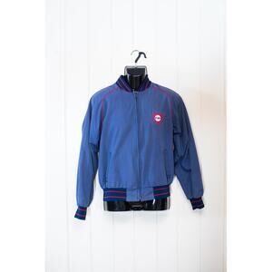 Vintage 80s Fina Jacket, Refinery Port Arthur TX Men’s Retro Blue Workwear, Med
